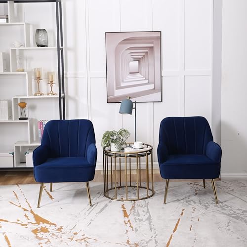 Unsere Samt-Freizeitsitze ermöglichen es Ihnen, alles in Ihrem Zimmer zu genießen, ob Wohnzimmer, Büro, Home Office oder Arbeitszimmer, geeignet für verschiedene Szenarien.(dark blue.set of 2 ) von Trelomix