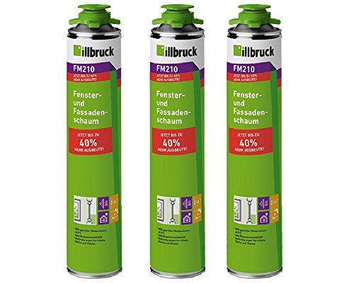 illbruck SET 3x FM210 Fenster- und Fassadenschaum+ á 880ml Dosen - 1K PUR Schaum zur Verfüllung, Dämmung und Isolierung der Fensteranschlussfugen sowie Füllung Anschlussfugen Türrahmen von Tremco Illbruck