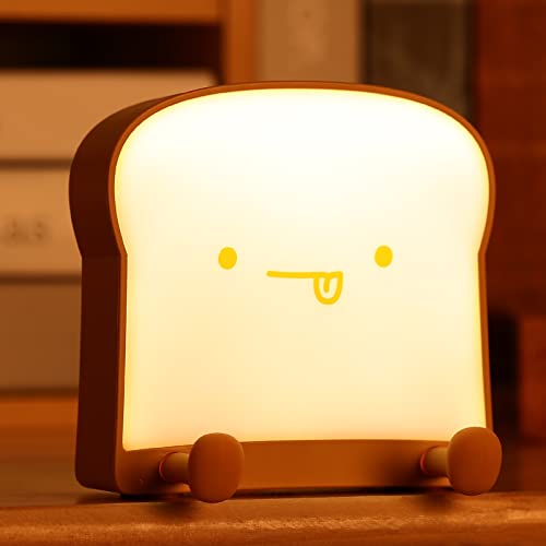 Tremdwoto Niedliche Nachtlichter für Schlafzimmer – Toast-Nachtlicht Brotlampe Nachtlicht für Kinder mit wiederaufladbarem USB für Kleinkinder Kinder Adluts (Eating) von Tremdwoto