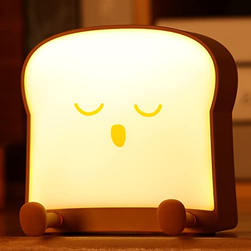 Tremdwoto Niedliche Nachtlichter für Schlafzimmer – Toast-Nachtlicht Brotlampe Nachtlicht für Kinder mit wiederaufladbarem USB für Kleinkinder Kinder Adluts (Sleeping) von Tremdwoto