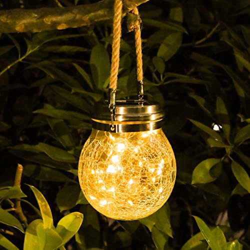 Tremdwoto Hängende Solarlaterne Lichter Outdoor, Landschaft Garten Dekorative Edelstahl LED-Leuchten für Hof Terrasse Rasen Dekoration (Hängendes Licht) von Tremdwoto