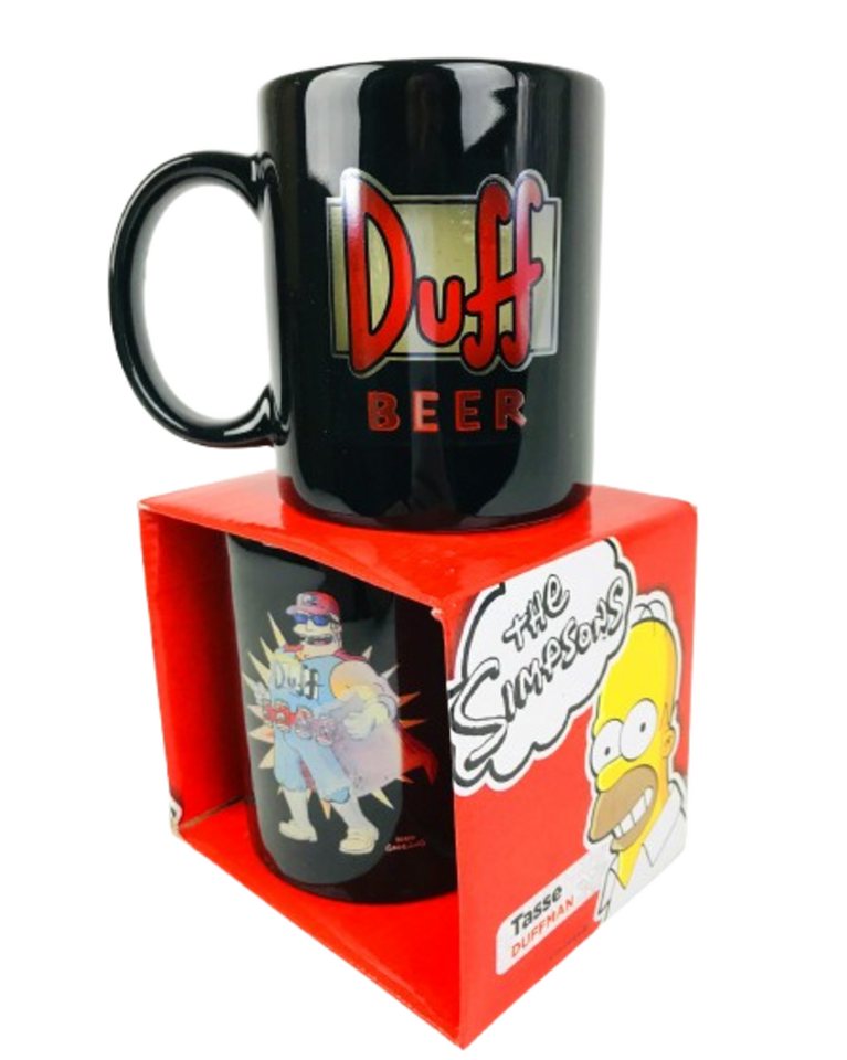 Trend Import Tasse Kaffeetasse The Simpsons Tasse Duff Duffman Maße ca. 12 x 9 x 10cm, Porzellan von Trend Import