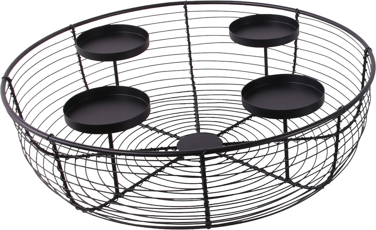 Trend Line Adventskranz TrendLine Adventskranz Metall Ø 38 x 11 cm schwarz von Trend Line