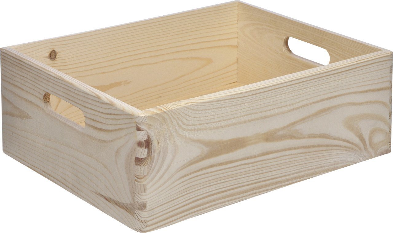 Trend Line Aufbewahrungsbox Stapelbox Holz Gr. M 30 x 40 x 13,5 cm (L x B x H) von Trend Line