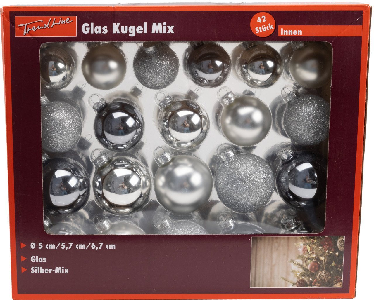 Trend Line Christbaumschmuck TrendLine Weihnachtskugeln aus Glas Ø 5/ 5,7/ 6,7 Trend Line Christbaumschmuck TrendLine Weihnachtskugeln aus Glas Ø 5/ 5,7/ 6,7 von Trend Line