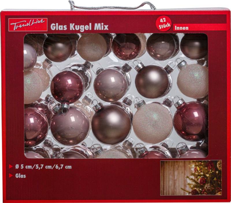 Trend Line Christbaumschmuck TrendLine Weihnachtskugeln aus Glas Ø 5/ 5,7/ 6,7 von Trend Line