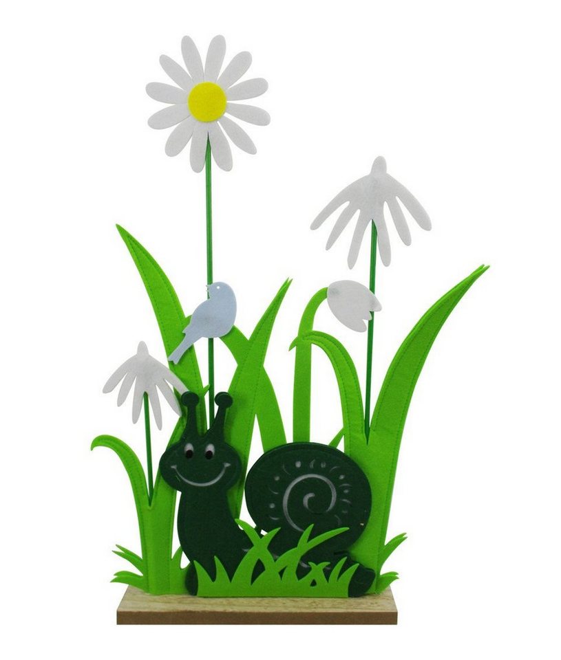 Trend Line Dekofigur TrendLine Aufsteller Schnecke mit Blumen Filz 60 x von Trend Line