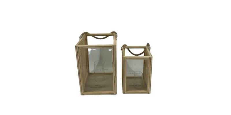 Trend Line Kerzenlaterne TrendLine Deko Laterne Holz 22,7 x 15,5 x 15,5 cm von Trend Line