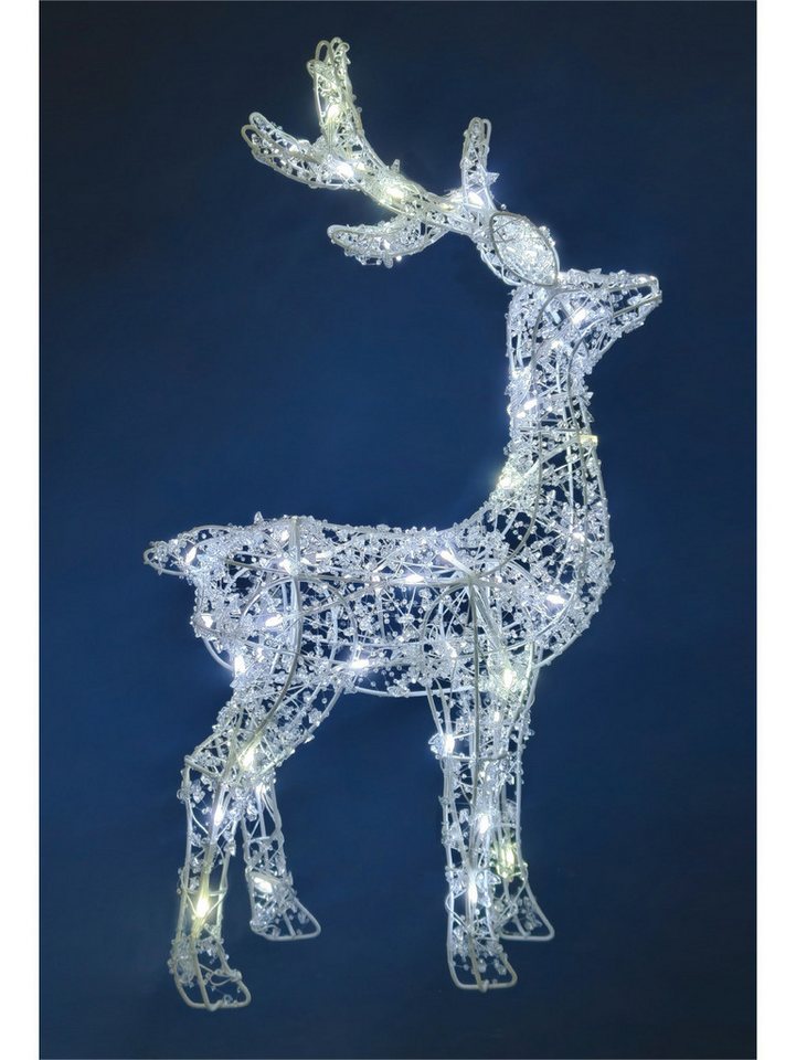 Trend Line Dekofigur TrendLine LED Rentier 62 cm weiß warmweiß von Trend Line