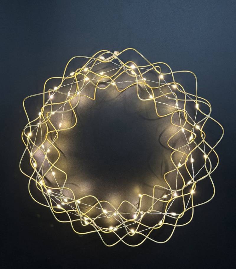 Trend Line Dekokranz TrendLine LED Lichterkranz Ø 30 cm gold warmweiß von Trend Line