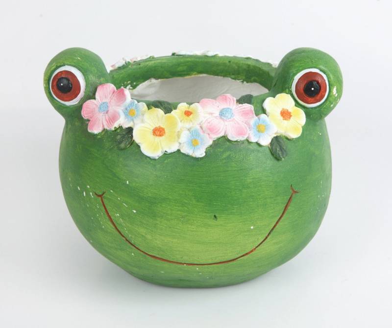 Trend Line Gartenfigur TrendLine Pflanztopf Polyresin Frosch 18 x 17 x 21 von Trend Line