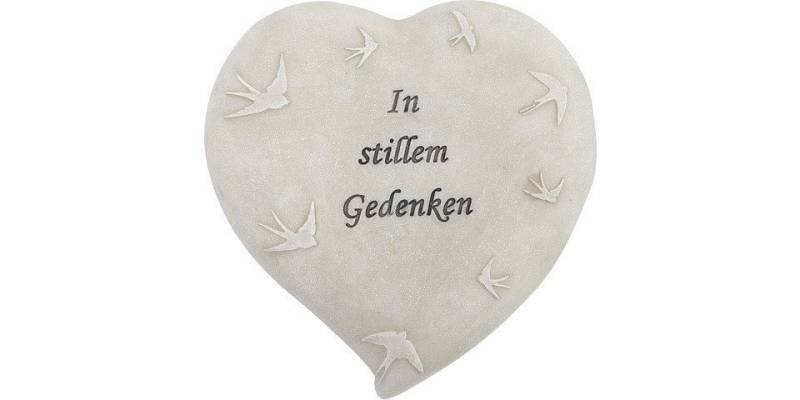 Trend Line Dekofigur TrendLine Herz In stillem Gedenken 16 x 16 cm grau von Trend Line