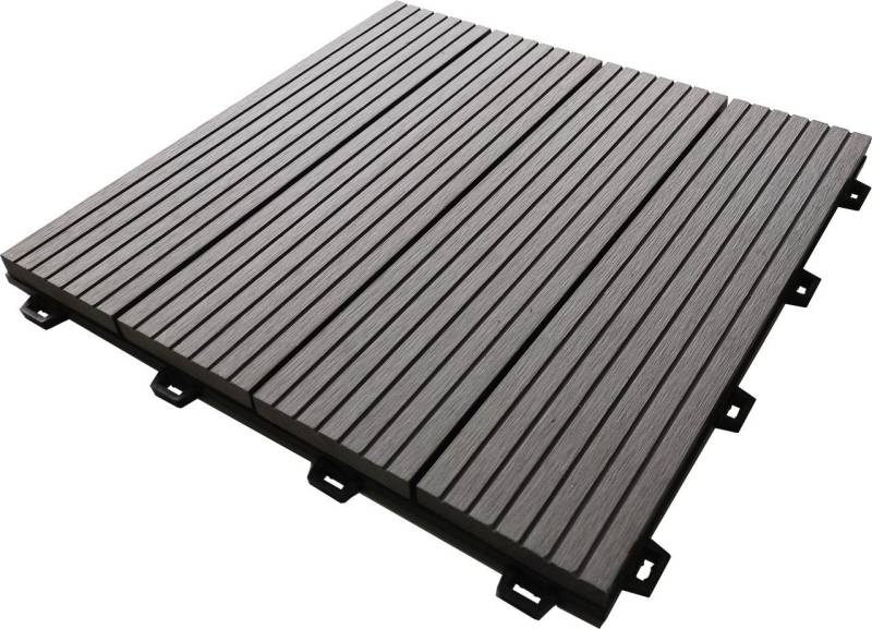 Trend Line Holzfliesen TrendLine Klickfliese WPC 30 x 30 x 2,1 cm grau 10 von Trend Line