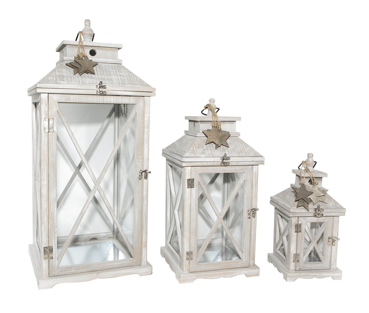 Trend Line Kerzenlaterne TrendLine Holzlaterne 49 x 22 x 22 cm grau von Trend Line