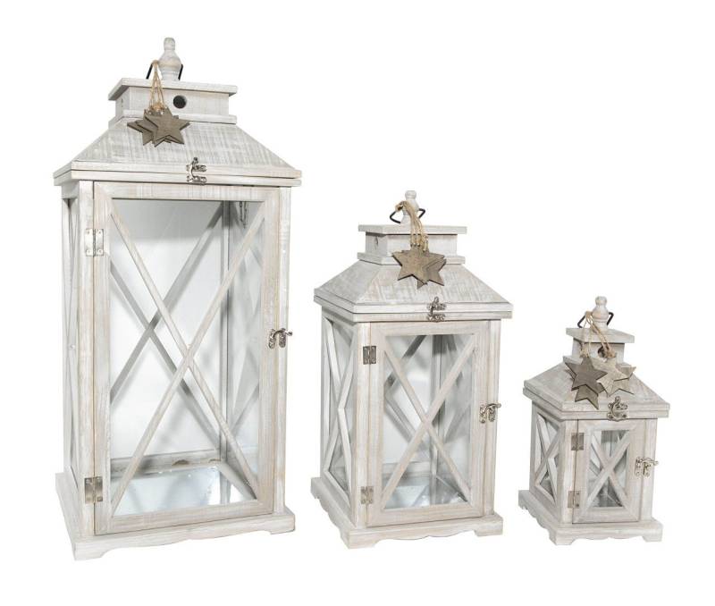 Trend Line Kerzenlaterne TrendLine Holzlaterne 49 x 22 x 22 cm grau von Trend Line