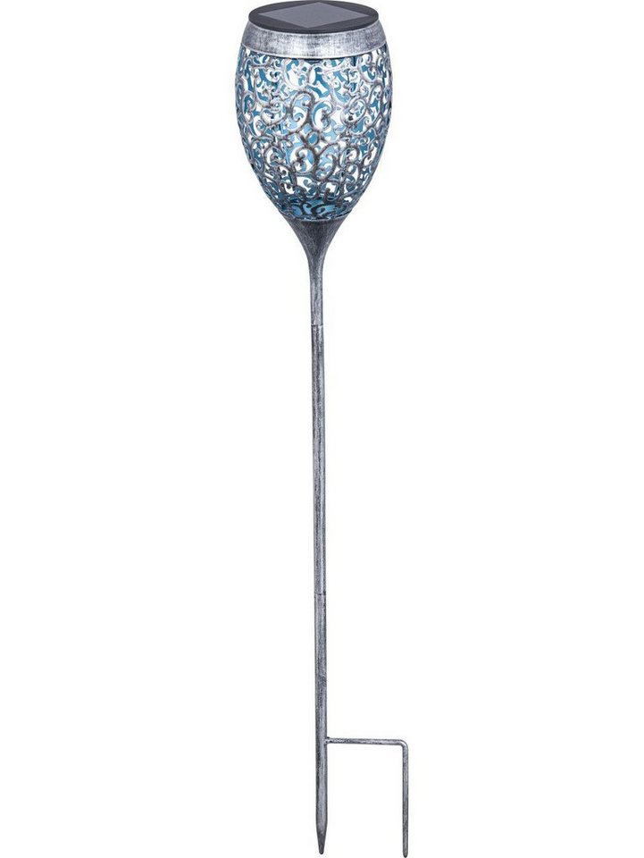 Trend Line LED Gartenfackel TrendLine LED Solarfackel Ornament 75,5 cm silber, Inkl. Leuchtmittel, Nicht dimmbar nicht Smart Home-fähig ohne Bewegungsmelder von Trend Line