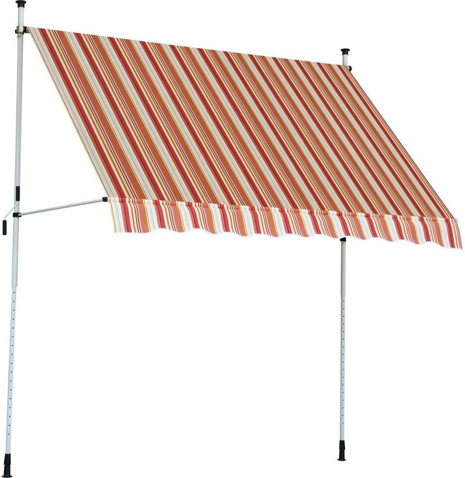 Trend Line Klemmmarkise TrendLine Balkon-Markise 2,5 x 1,3 m orange-weiß von Trend Line