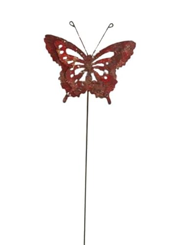 Trend Line Metall Stecker Schmetterling 18 x 95cm Metall Rost/Rot Gartenstecker von Trend Line