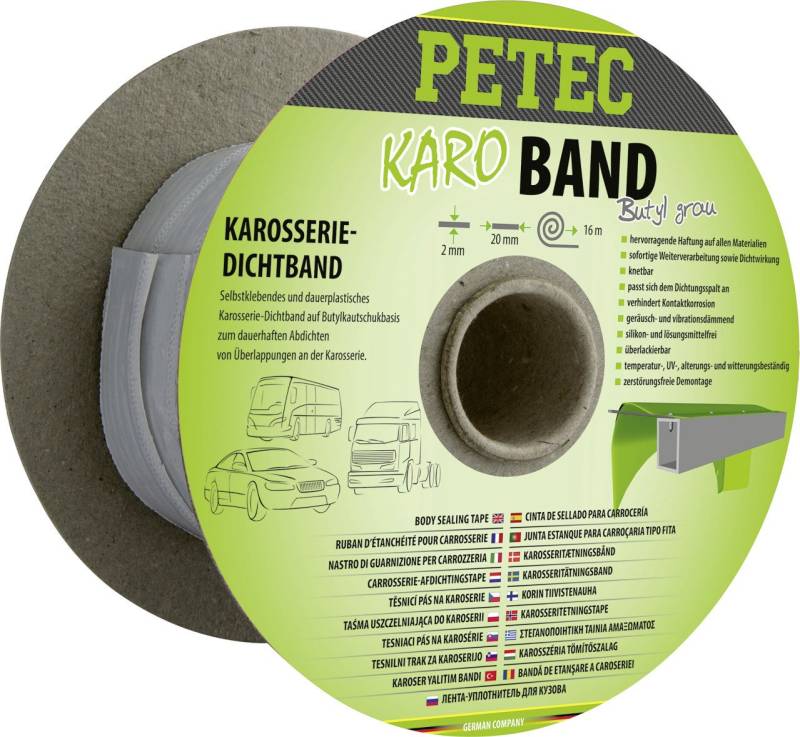 Petec Dichtungsband Petec Karo-Band Karosseriedichtband 16 m x 20 mm von Petec