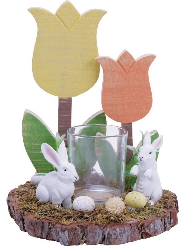 Trend Line Osterhase TrendLine Deko Kerzenhalter Ostern Holz 22 x 16 cm von Trend Line