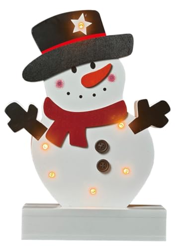 Trend Line Schneemann Holz 18,5 x 5,5 x 25,5 cm weiß+schwarz Figur von Trend Line