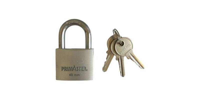 Primaster Vorhängeschloss Primaster Vorhängeschloss Aluminium 63 mm inkl. 3 von Primaster