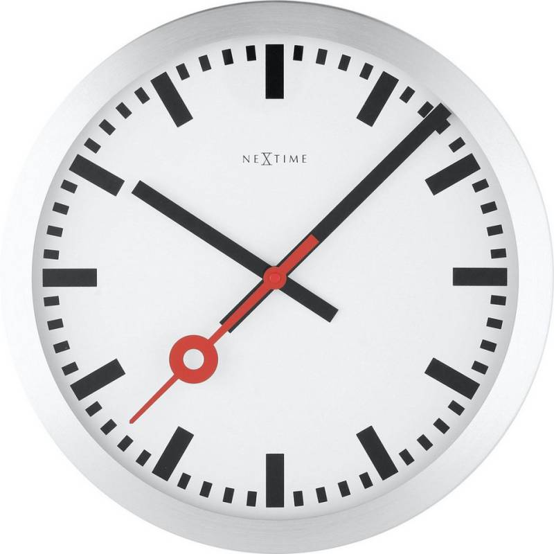 NEXTIME Wanduhr Nextime Tisch- Wanduhr Station Stripe Index Ø 35 von NEXTIME