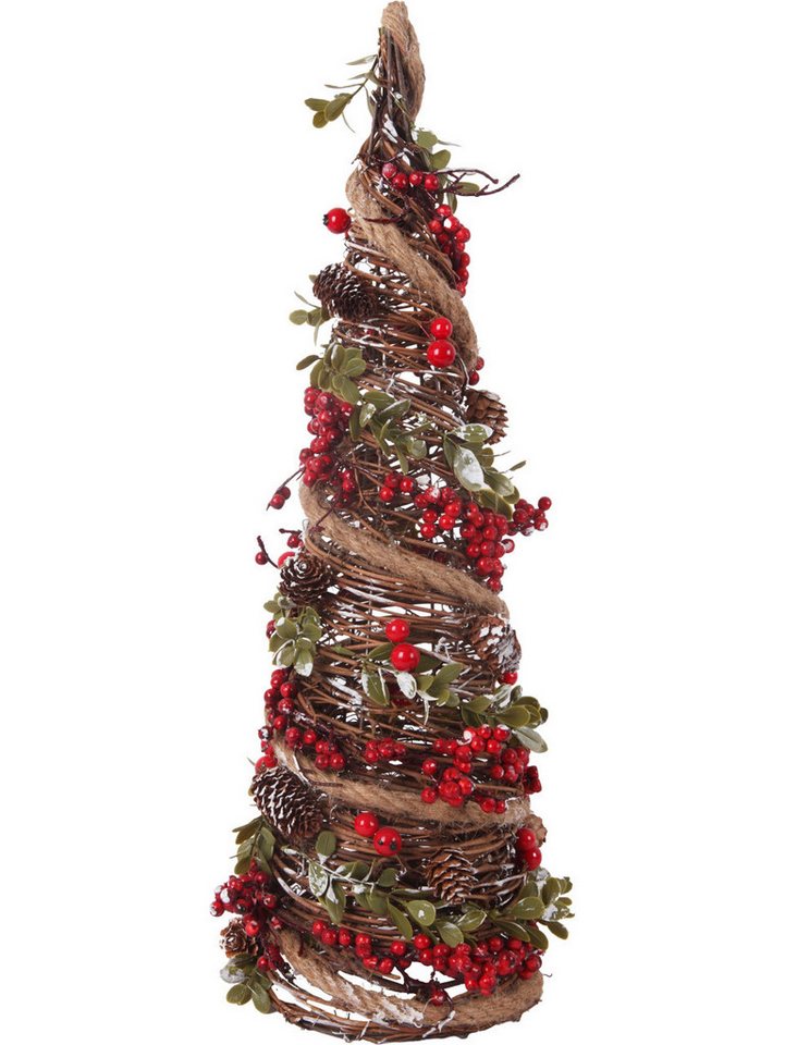 Trend Line Weihnachtsfigur Deko-Weihnachtsbaum mit Weihnachtsschmuck Rattan von Trend Line
