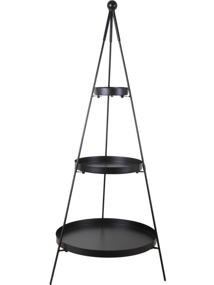 Trend Line Weihnachtsfigur Dekoregal mit 3 Ablagen Metall 73 x 30 cm schwarz von Trend Line