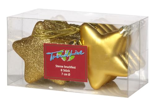 Trend Line Weihnachtskugeln Sterne bruchfest, langlebig 7 cm Gold 8 Stück Christbaum- & Feiertagsschmuck Trend Line Weihnachtskugeln Sterne bruchfest, langlebig 7 cm Gold 8 Stück Christbaum- & Feiertagsschmuck von Trend Line