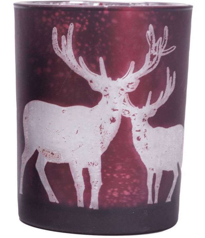 Trend Line Windlicht TrendLine Windlicht Glas Ø 10 cm rot silber Trend Line Windlicht TrendLine Windlicht Glas Ø 10 cm rot silber von Trend Line