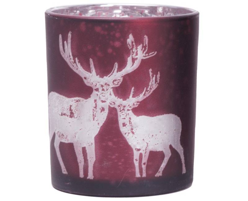 Trend Line Windlicht TrendLine Windlicht Glas Ø 8 cm rot silber Trend Line Windlicht TrendLine Windlicht Glas Ø 8 cm rot silber von Trend Line