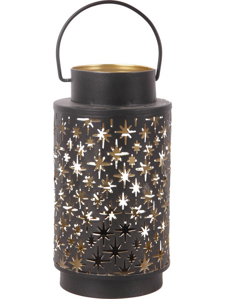 Trend Line Windlicht Windlicht Sterne Metall Ø 9 x 17 cm schwarz gold von Trend Line