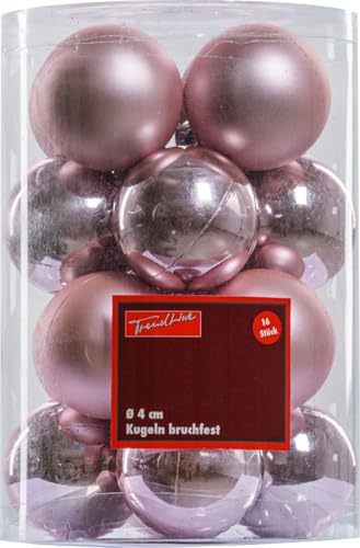 TrendLine Christbaumkugeln 16 Kugeln Ø 4 cm Rosa Weihnachtskugeln Weihnachten von Trend Line