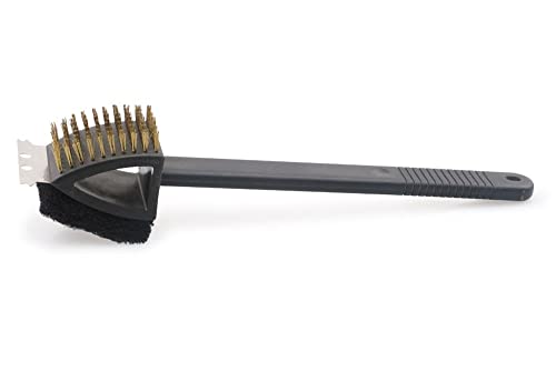 TrendLine Grillbürste 3in1 Grillreiniger Messingbürste Stahlbürste Kunstschwamm von Trend Line