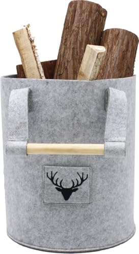 TrendLine Holzkorb Filz 28 x 35 cm grau Körbe von Trend Line
