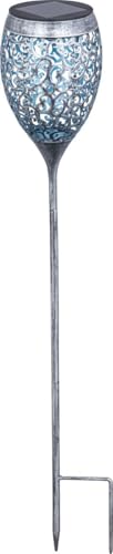 TrendLine LED Solarfackel Ornament 75,5 cm silber Solar-Bodenleuchten von Trend Line
