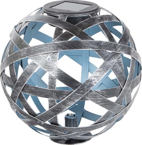 TrendLine LED Solarkugel silber-blau 18 cm mit Erdspieß Außen-Dekolampen von Trend Line