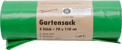 TrendLine Müllsäcke für Gartenabfälle 120 l Gartensack 5 Stück Abfallbeutel von Trend Line