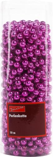TrendLine Perlenkette bruchfest, langlebig 10 m pink Christbaum- & Feiertagsschmuck von Trend Line
