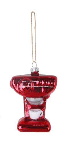 TrendLine Weihnachtskugel aus Glas Kaffeemaschine 9,5 x 7 cm rot-weiß TrendLine Weihnachtskugel aus Glas Kaffeemaschine 9,5 x 7 cm rot-weiß von Trend Line