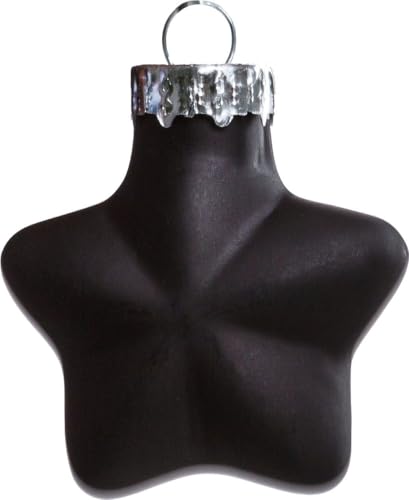 TrendLine Weihnachtskugeln Glas-Sterne 4 cm schwarz 12 Stück Christbaum- & Feiertagsschmuck von Trend Line