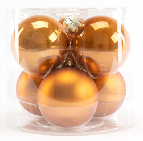 TrendLine Weihnachtskugeln aus Glas Ø 8 cm Bernstein 6 Stück Christbaum- & Feiertagsschmuck von Trend Line