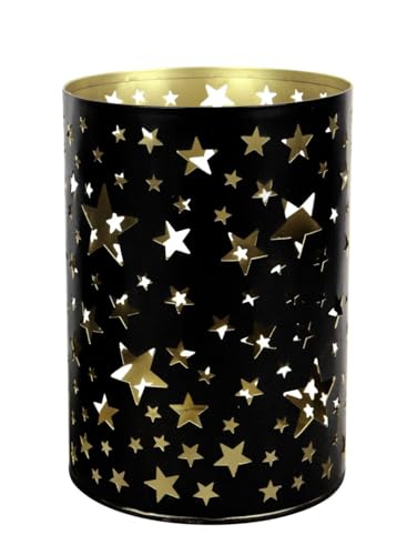 TrendLine Windlicht Metall Sterne Ø 13 cm schwarz-Gold von Trend Line