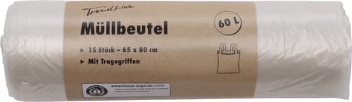Trendline Müllbeutel 60 L transparent+Tragegriff 15 Stück Mülltüte Trendline Müllbeutel 60 L transparent+Tragegriff 15 Stück Mülltüte von Trend Line