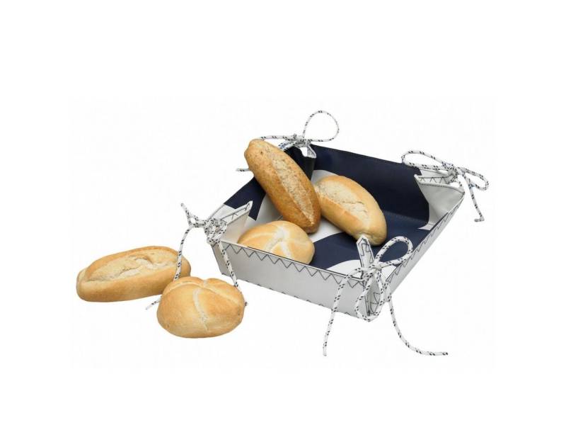 Trend Marine Brotkorb Brotkorb aus Segeltuch Weiß/Marineblau Boot, Camping, zu Hause, DacronSegeltuch-Polyesther von Trend Marine