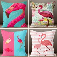Flamingo Kissenbezug, Rosa Hauswärmer Floral Dekor, Dekoratives Kissen von TrendHomeDesign