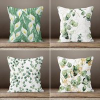 Grüne Eukalyptus Blätter Kissenhülle, Florale Wohnzimmertextil, Geschenk Zur Wohnungserwärmung, Wohnzimmer Dekor von TrendHomeDesign