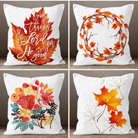 Herbst Kissenbezug, Dekoratives Orange Blätter Themenkissen, Thanksgiving Geschenk, Terrasse Dekor, Wohndeko Kissen von TrendHomeDesign