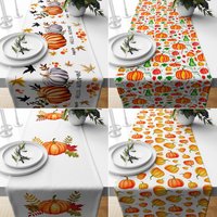 Herbst Trend Tischläufer, Orange Und Grau Kürbis Hello Autumn Home Dekor, Bauernhaus Tischplatte, Housewarming Tisch von TrendHomeDesign